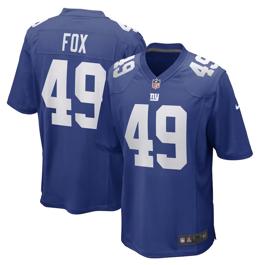 Men New York Giants 49 Tomon Fox Nike Royal Game Player NFL Jersey